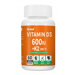 Buy Vitamin D3 600iu + Vitamin K2 MK7 Menaquinone 55MCG